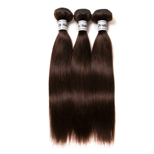 Dark Brown Bundles Brazilian Straight Human Hair Virgin Bundles Brown Bundles 3 Bundles 100% Unprocessed Human Hair Weave Bundles 9A Remy Hair Extensions Sew In (20 22 24 Inch, 2# Straight Bundle)