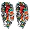 Oottati 2 Sheets Arm Thigh Waterproof Temporary Tattoo Stickers Wave Flower Lotus Koi Carp Fish