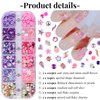 editTime Mixed Style Fashion 3D Nail Art Charms Kit Resin Camellia Rose Flower Butterfly Bow Moon Heart Bear Snake Hollow Pearl with Rhinestones and Soft Slice (Pink Purple)