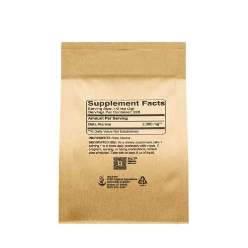 Pure Original Ingredients Beta Alanine Powder (1lb) Non-GMO, Non-Essential Amino Acid