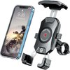 BRCOVAN Motorcycle Phone Mount, [1s Lock] [One Hand Operation] Bike Phone Mount, Aluminum Alloy Mounting Base Handlebar Cell Phone Holder for Bicycle Motorcycle ATV Scooter Fit 4''-7'' Smartphones