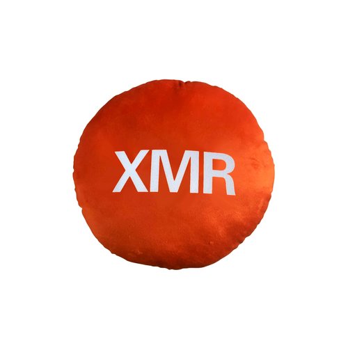Monero Pillow - Round Stuffed Plush Crypto Pillow by BlockCraft.Shop XMR Plush Pillow