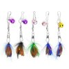 MiOYOOW 5PCS Cat Feather Toy Attachments, Interactive Cat Wand Toy Refills Detachable Cat Toy Wand Attachments with Bells for Cat Toy （Random Colors）