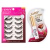 i-ENVY False Eyelashes and Lash Adhesive Set Demi Wispies Natural Lashes 5 Pairs Fake Eye Lashes (Clear)