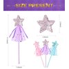 Princess Dress Up Accessories Magic Wand for Kids, 3pcs Glitter Star Wands Fairy Wands, Princess Wands for Little Girls Party Favor Decorations, Costume Set Toy Gift for 3 4 5 6 Year Old Toddler Girls