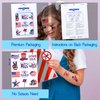 Holiday Temporary Tattoos for Kids Girls Boy Adults, American Holiday Tattoos Stickers, Holiday Party Favors Gifts, Holiday Stocking Stuffers for Kids, Holiday Goodie Bag Stuffers (USA FLAG 2)