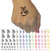 Silly Beaver Doodle Temporary Tattoo Water Resistant Fake Body Art Set Collection - Dark Blue (One Sheet)