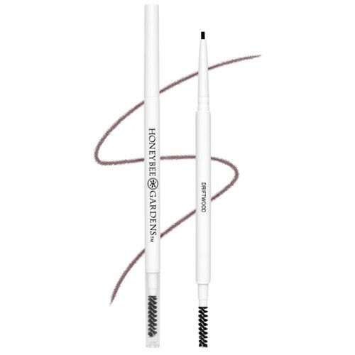 Honeybee Gardens Fine Point Brow Pencil, Driftwood, Long-Lasting Eyebrow Definition, Vegan, Cruelty-Free Beauty