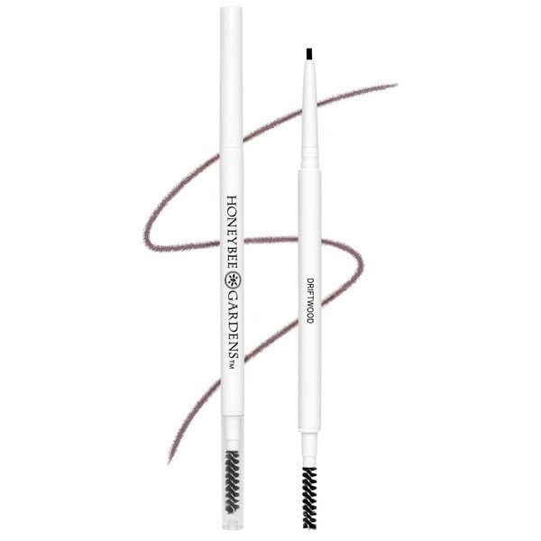 Honeybee Gardens Fine Point Brow Pencil, Driftwood, Long-Lasting Eyebrow Definition, Vegan, Cruelty-Free Beauty