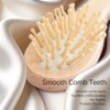 Wooden Paddle Hair Brush, Portable Cartoon Comb, Airbag Wood Massage Comb, Mini Travel Hairbrush for All Hair Types