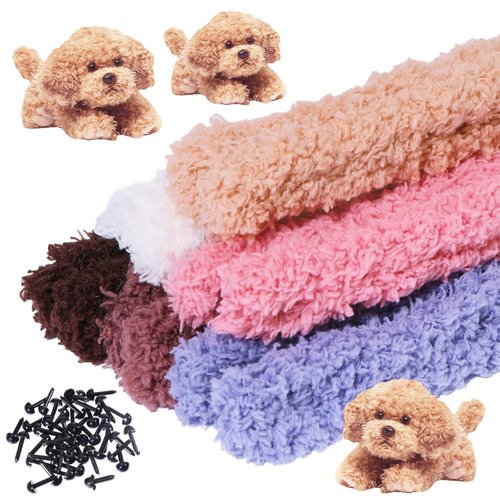 CHGCRAFT 12Pcs Jumbo Pipe Cleaner Fur Material Pipe Craft Supplies with Noses and Eyes 9mm Extra Thick Multicolored Pipe Chenille Stems Cleaners Pipe for DIY Projects Art Decorations