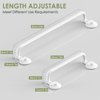 LUXEAR Suction Cup Towel Bar, 24 Inch Adhesive Bathroom Towel Bar, No Drill Hand Towel Holder with 5 Sliding Hooks, Wall Mounted Towel Bar for Shower Bathroom Kitchen Door - White