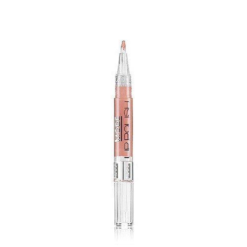 MODE Lip Polish Brush On Intense Shine Lip Gloss Pen FLIRT Natural Sunkissed Peach Nude, Non-Sticky Hydrating Lip Color, Moisturizing Castor Oil, Passionflower, Sweet Almond, Organic Shea Butter