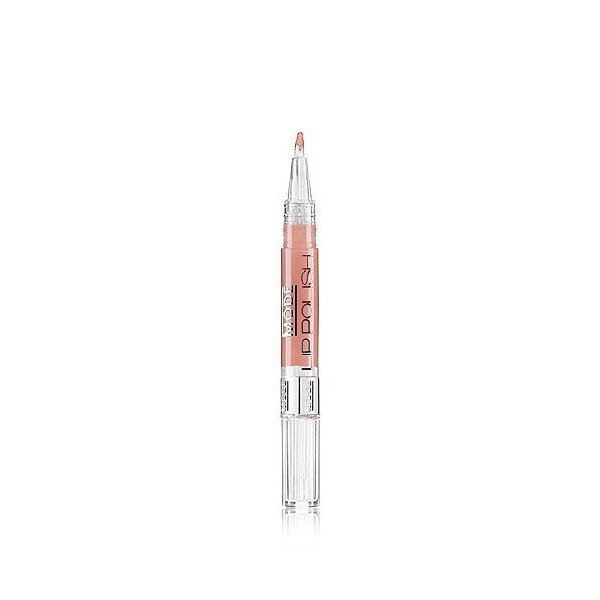 MODE Lip Polish Brush On Intense Shine Lip Gloss Pen FLIRT Natural Sunkissed Peach Nude, Non-Sticky Hydrating Lip Color, Moisturizing Castor Oil, Passionflower, Sweet Almond, Organic Shea Butter