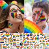 EGMBGM 132+ PCS LGBT Gay Pride Temporary Tattoos For Women Men Adults, Rainbow Temporary Tattoos Face Stickers Body Art, Bulk Flag Stripes Pride Tattoos Temporary, Rainbow Accessories For Women Pride Parade Festival