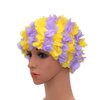 Medifier Lace Vintage Swim Cap Floral Petal Retro Style Bathing Caps for Women Rose Purple and Yellow