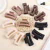 Sisiaipu 3.5 Inch Medium Hair Claw Clips 12 Pcs Square Claw Clips for Thick and Thin Hair Rectangular Rectangle Hair Clips Jaw Clips Bulk Hair Accessories for women and Girls - Brown