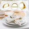 10 Pcs Stainless Steel Napkin Rings Metal Napkin Ring Holders Modern Ring Holder Serviette Buckles Metallic Adornment for Table Settings Kitchen Dinner Party Wedding (Matte Gold Semicircle)