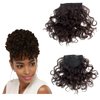 100% Human Hair Bangs Afro Curly Fringe Hair Bangs Fluffy Kinky Curly Human Hairpieces for Black Women Clip in on Hair Extensions (Dark Brown Color)
