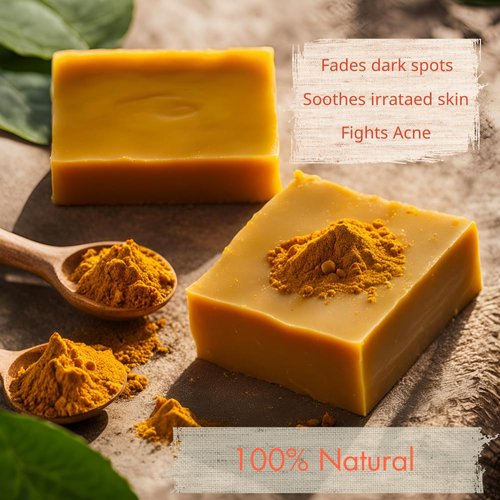 Turmeric Soap Bar | Face & Body Cleanser | Fades Dark Spots | Fights Acne | Reduces Skin Tags | Moisturizing | Lathering | Evens Skin Tone | Brightening (3 count pack of 1)