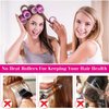 Hair Curlers Rollers, Cludoo 36Pcs Jumbo Big Hair Roller Sets with Stainless Steel Duckbill Clip, 2 Size Self Grip Hair Curlers Rollers for Long Medium Short Thick Fine Thin Hair Bangs Volume