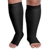 KEKING® Extra Wide Calf Compression Socks for Men & Women, 20-30 mmHg Compression Stockings Open Toe - Plus Size Knee High Support Hose for Varicose Veins, Pain Relief, Swelling, Black M