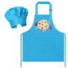 Kid Apron and Chef Hat Set - R HORSE 2Pcs Adjustable Children Blue Artist Kitchen Apron, Dress up Role Play Chef Toy Cooking Baking Painting and Training Kits Funny Birthday for Kids
