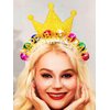GENBREE Light Up Happy Birthday Headband Birthday Crown Ball Hair Band Party Festival Hair Accessories for Women (Gold)