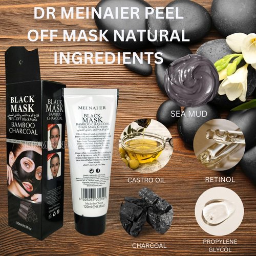 DR MEINAIER Blackhead Remover Mask, Peel Off Black Mask for Men and Women, Purifying Charcoal Face Mask for Deep Cleansing Blackheads