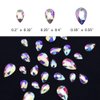 Tisslan 100pcs Crystal AB Foiled Pear Shape Flatback Rhinestone 3 Sizes Mix Nail Art Stones Decorations Jewels for DIY Supplies