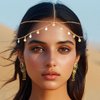 BARTOSI Boho Sequin Head Chain Gold Hair Chains Headpiece Festival Costume Headband Hair Accessories for Women