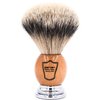 Parker Safety Razor 100% Silvertip Badger Bristle Shaving with Deluxe Olivewood & Chrome Handle - Brush Stand Included