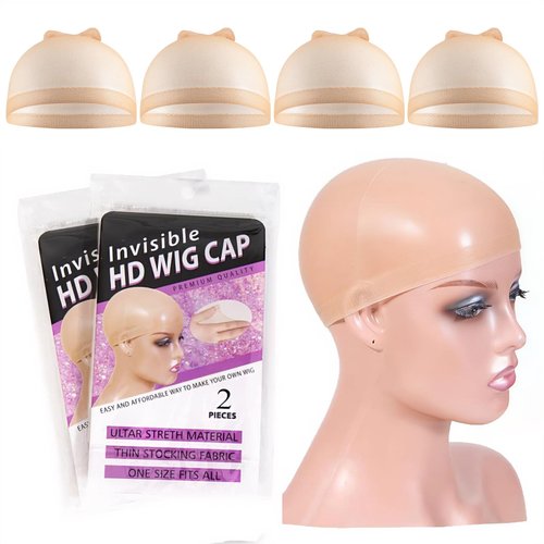 Tinashe Invisable HD Wig Cap,4PCS High Breathable Ultra-thin Stretchy Bald Caps for Lace Front Wigs