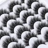 Newcally Eyelashes False Lashes Fluffy 18MM Long Faux Mink Eye Lashes Pack Dramatic Thick Volume Fake Eyelashes 12 Pairs Soft Reusable Lashes Multipack