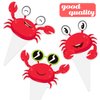 Crab Cupcake Toppers 48Pcs Crab Birthday Party Decorations Crab Theme Cake Decorations Crab Party Cupcake Picks for Ocean Sea Animals Baby Shower Supplies
