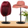 Wig Stand 1PC Adjustable Height Portable Wig Holder Stands Non-Slip Wig Head Holders Sturdy Plastic Wig Head Stand for Multiple Wigs and Hats Styling Drying Display (Black)