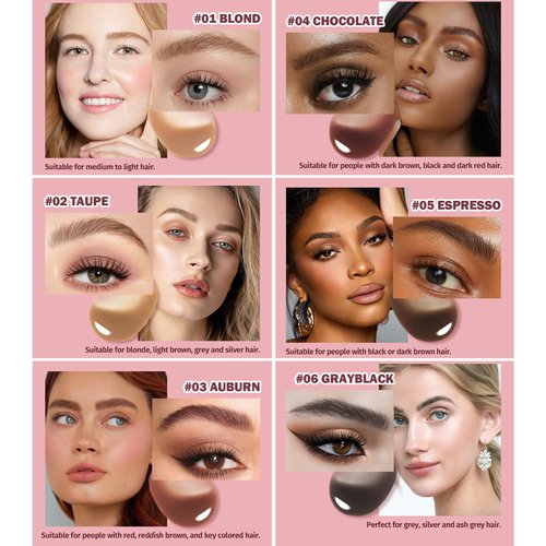 Brow-Fection Angled Brush & Dip Liquid Eyebrow Gel, Hair Like Strokes Liquid Eyebrow Brush Multi-Functional Pressed Wild Eyebrow Pencil Long Lasting Quick Drying (#04 Chocolate)