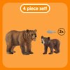 Schleich Wild Life Realistic Grizzly Bear Mother, Cub, and Fish - 4-Piece Animal Toy Playset, Durable and Educational Figurines for Fun Adventures for Boys and Girls, Gift for Kids Ages 3-8