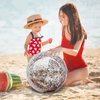 TURNMEON 5 Pack Sequins Beach Ball Jumbo Pool Toys Balls 16 Inch 24 Inch Giant Confetti Glitters Inflatable Clear Beach Ball Swimming Pool Water Beach Toys Summer Outdoor Party Favors for Kids Adults