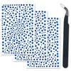 3 Sheets Face Gems Self Adhesive Rhinestones Stick on Face Jewels Stickers Decorations for Face, Makeup, Nail, Crafts (Navy Blue)
