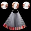 300 Pcs Nail Swatch Sticks with Number Stickers for Color Display, Clear Square-shaped Nail Polish Sample Swatches with Ring