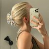 Vovii Metal Bow Claw Hair Clips for Thin/Thick Hair - Cute Bow-Shaped Hair Claw Clips with Bows for Women (Gold, Silver)