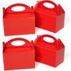 Happyhiram 12 Pcs Red Party Treat Boxes, 6 Inch Valentine Candy Boxes Party Favors with Handle Paper Cookie Gift Bags Gable Boxes Snack Goodie Bags for New Year Valentine's Day Gifting Party Decorations