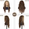 GNIMEGIL Long Curly Wig Brown Wig Mix Blonde Color Wavy Synthetic Hair Wigs for Women for Daily Wear Carnival Party Cosplay Halloween Costume Wigs