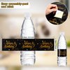 30 Pieces Black and Gold Happy Birthday Party Water Bottle Labels, Birthday Waterproof Water Bottle Wrapper Labels Personalized Bottle Decorations Stickers for Girls Boys Women Men Birthday Supplies