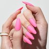 GLAMERMAID Matte Pink Press on Nails Medium Almond, Natural Dull Polish Nails Pure Stiletto Fake Nails with Design, Short Oval Stick Glue on Nails Tips for Women, Reusable Acrylic Daily False Nail Kit