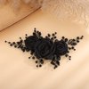 Rumtock Black Rose Flower Headband Handmade Side Headpiece for Women Girls Halloween Costume Jewelry Hair Accessories