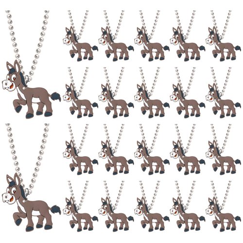 KeeStar 24 Pack Donkey Necklace Party Favors for Farm Animal Baby Shower, Barnyard Themed Party, ...