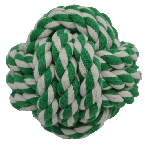 Amazing Pet Products Rope Dog Toy, 3.75-Inch Rope Ball, Green