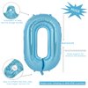 Vonokee 40 Inch Giant Number Balloons 0-9, Jumbo Digital Foil Mylar Balloon for Birthday Party Wedding Anniversary Celebration Decoration (Light blue 0)